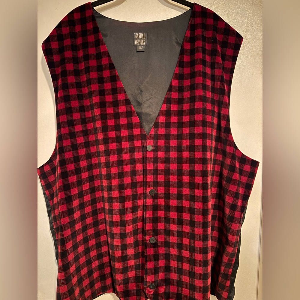 Red and black vest